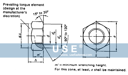DIN 6925 - Prevailing torque type hexagon nut all metal
